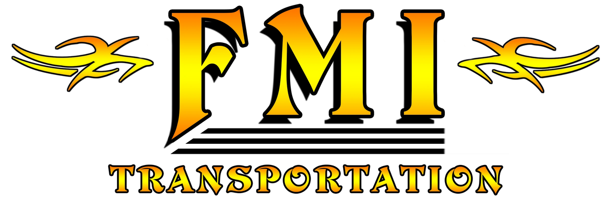 fmi transportation, trucking company logo