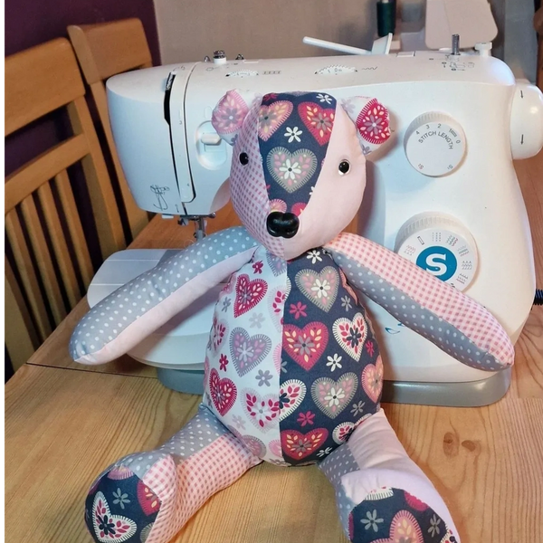 Valentines bear made as a gift.