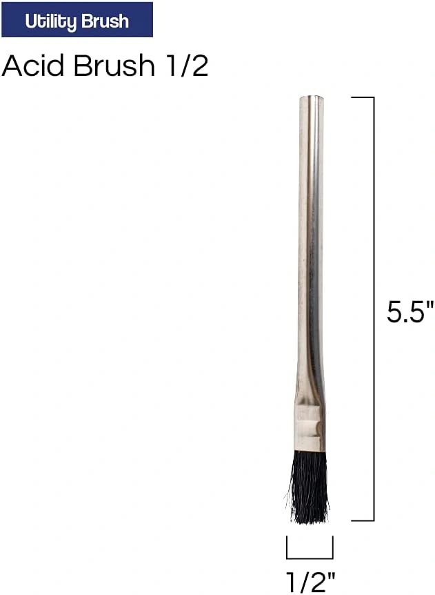 Pro Grade Acid Brushes 72 Count 3/8" Boar Hair Acid Flux Brushes