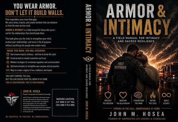 Cover of 'Armor &amp; Intimacy' by John M. Hosea, a manual for first responders on resilience and connection.