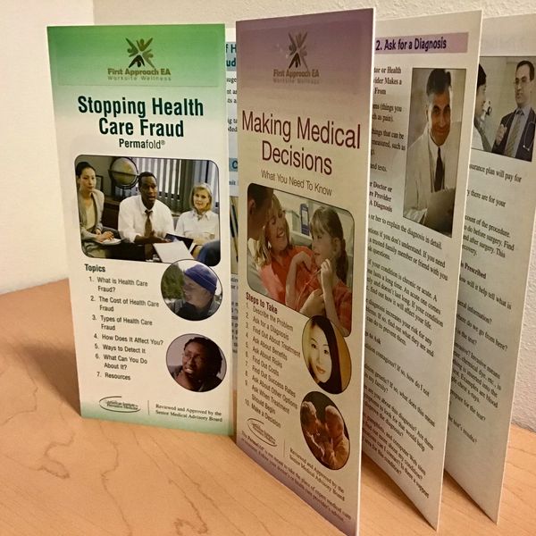 health and medical related posters on the display