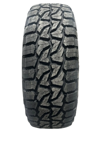 Off-road tire tread with deep grooves.