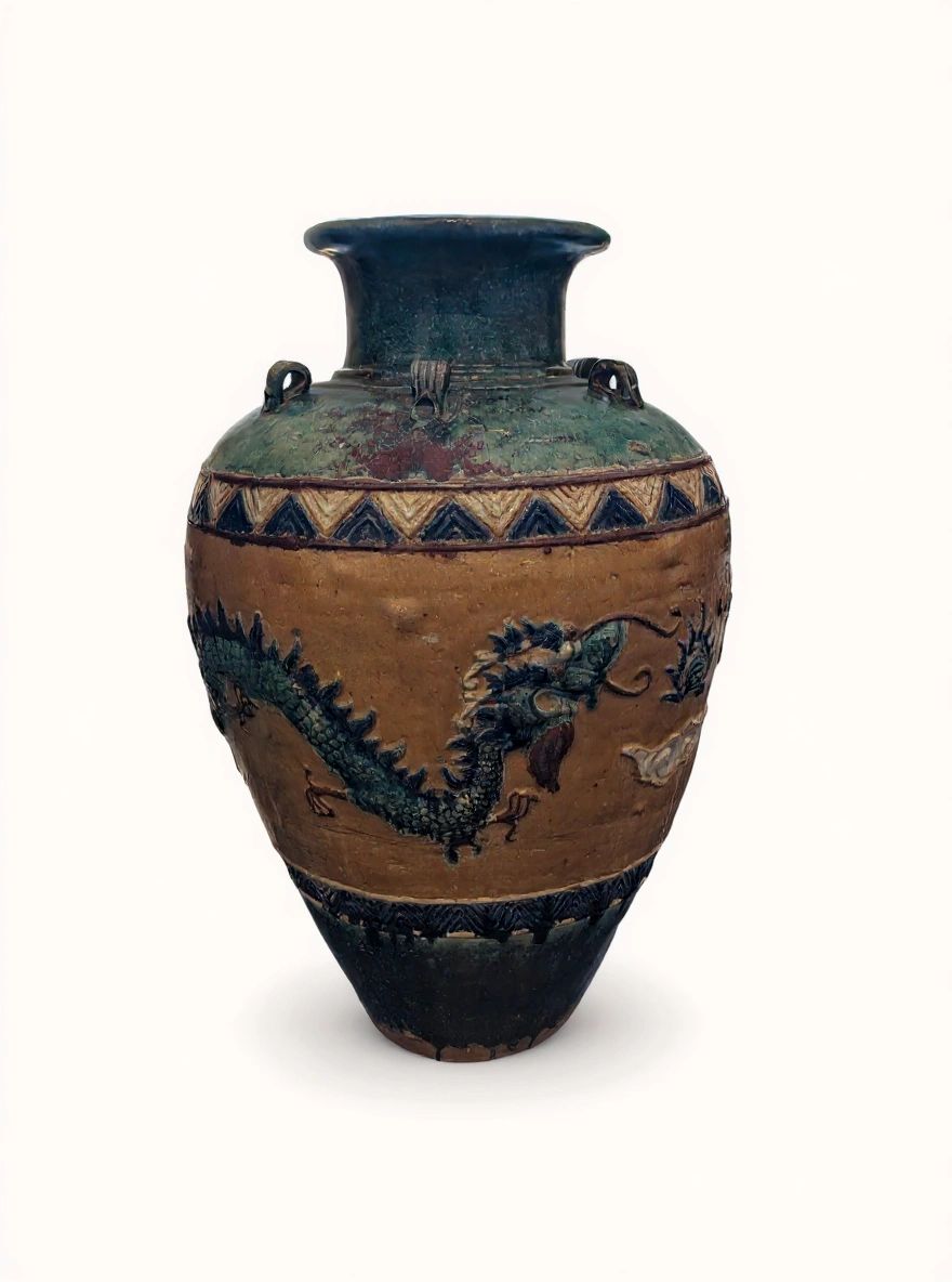 Tall Green Dragon Water Jug