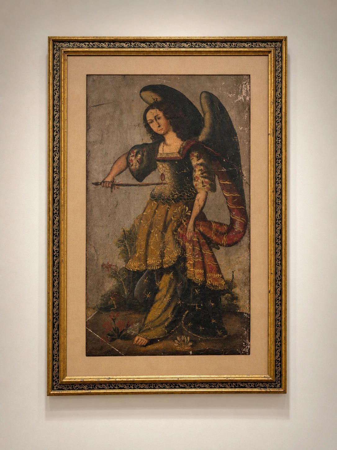 Alto Peru 19th Century School Painting – Archangel Uriel
