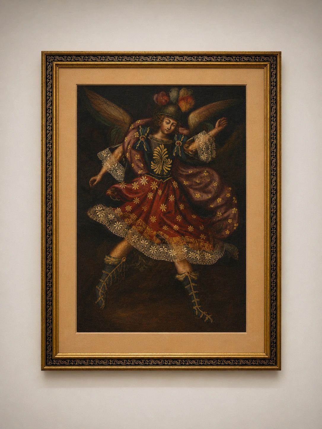 Alto Peru 19th Century School Painting – Archangel Michael