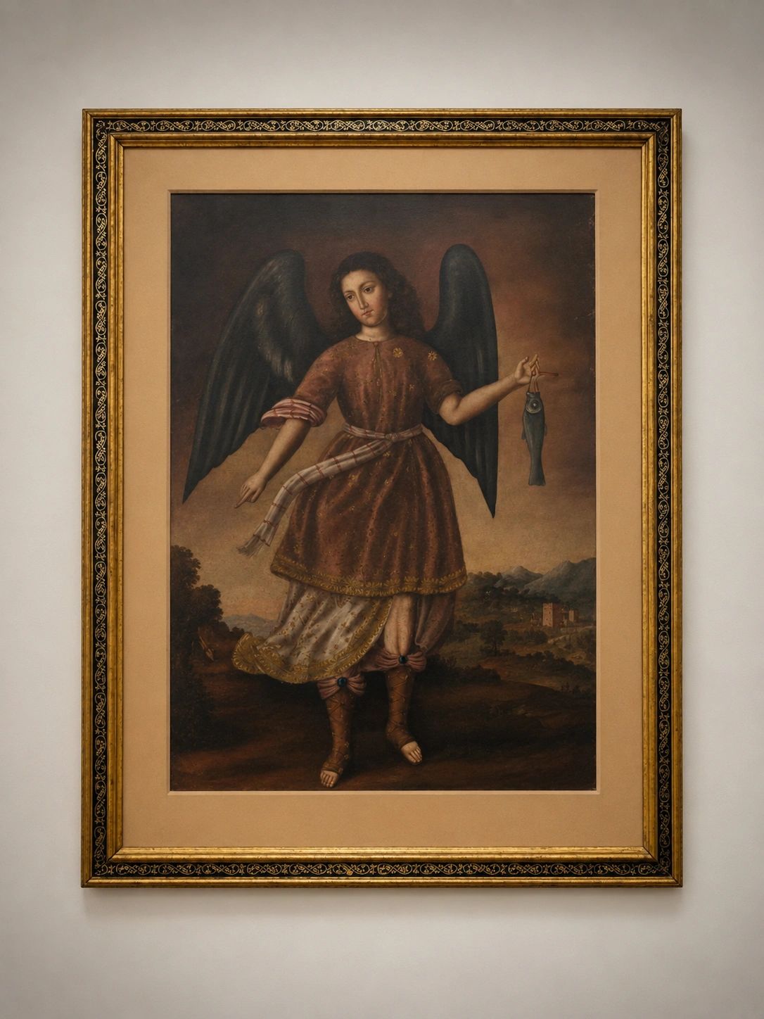 Alto Peru 19th Century School Painting – San Raphael