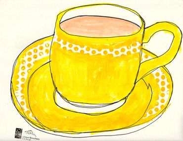 A yellow cup of tea