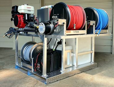 Electric Titan Hose Reel Install On A Flatbed Pressure Washing Truck 