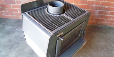 Old norseman or maxiheat, wood heater fireplace.