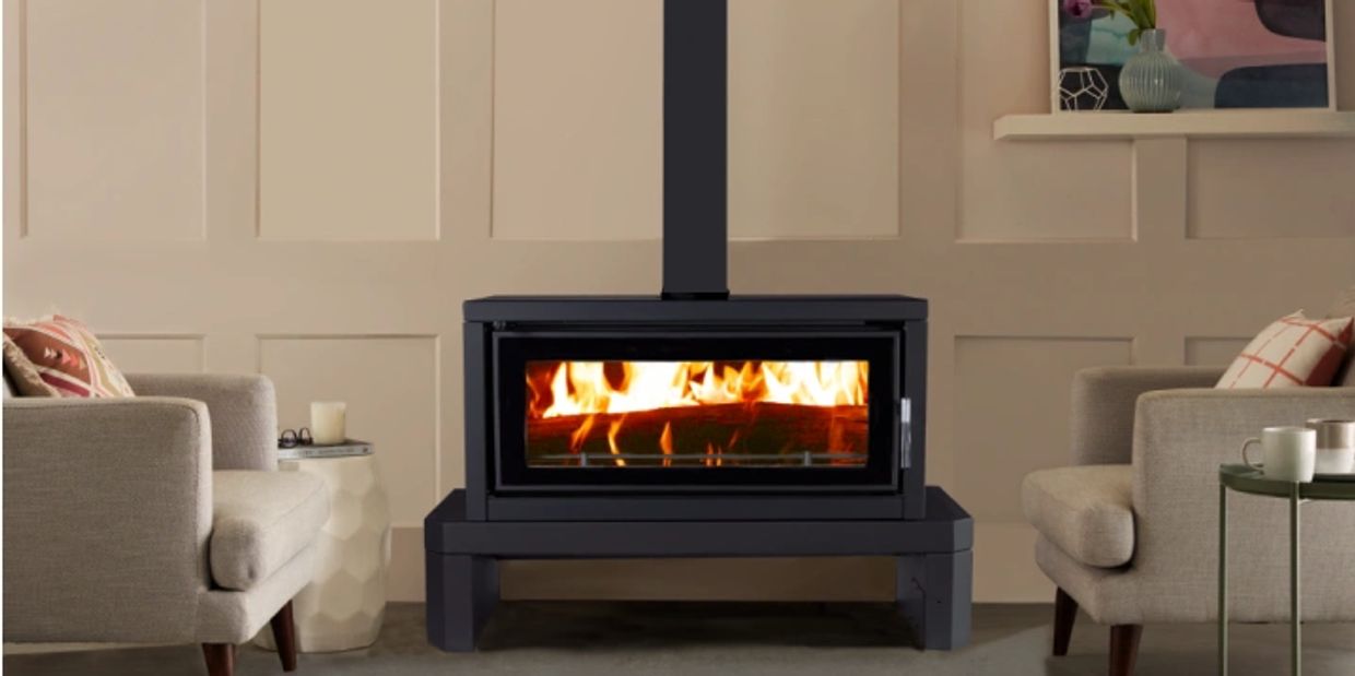 Kent Fairlight Free Standing Wood Heater with Bench