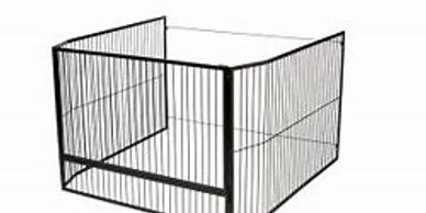 child safety guard for wood heater or fireplace, 3 sides covered, with a door for access.