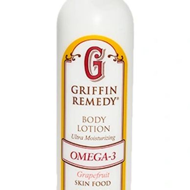 Griffin Remedy Omega-3 Body Lotion with grapefruit for ultra moisturizing skin care.