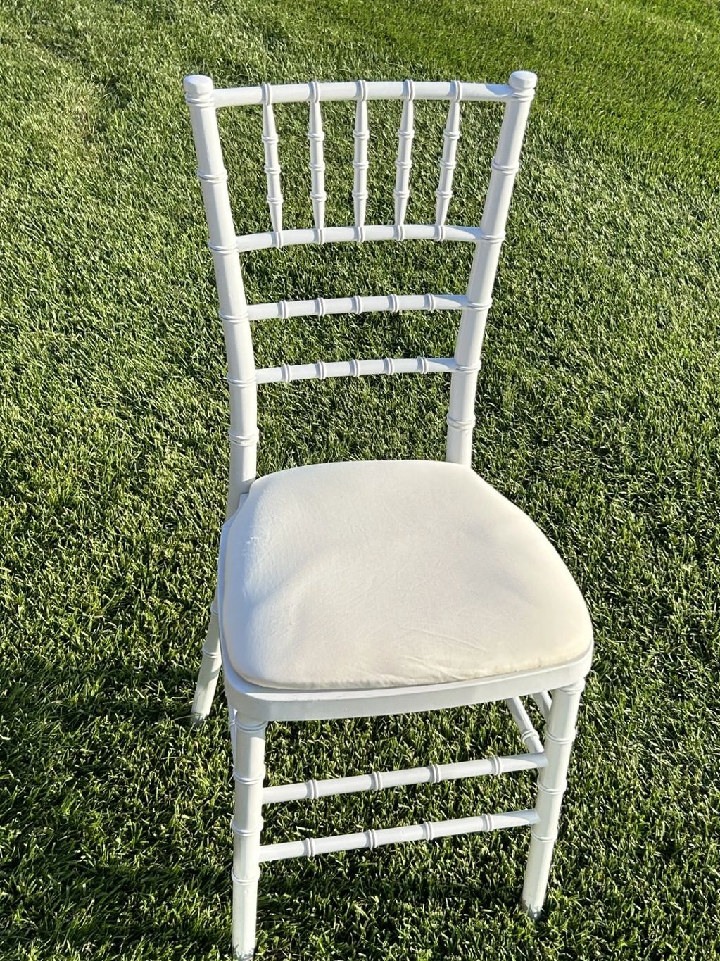 White Chiavari chair with white cushion!