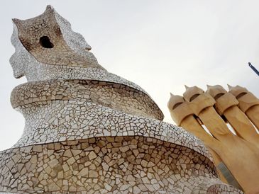 Spanish architect, Antoni Gaudi's work atop Casa Mila rooftop, Barcelona, Spain.
Credit: Tony Beach