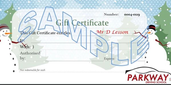 Christmas Driving Lessons Gift Voucher Template