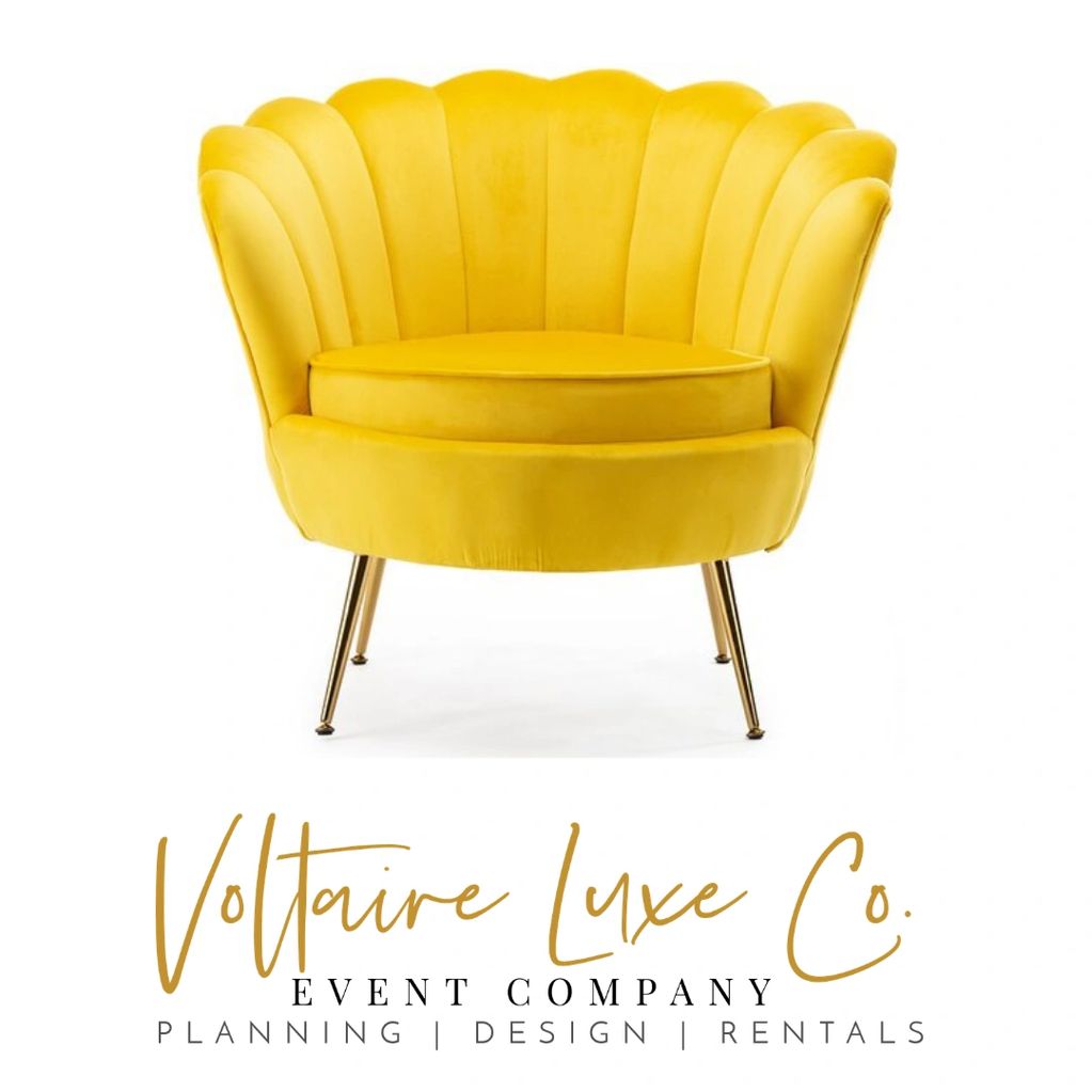 yellow plush velvet chair