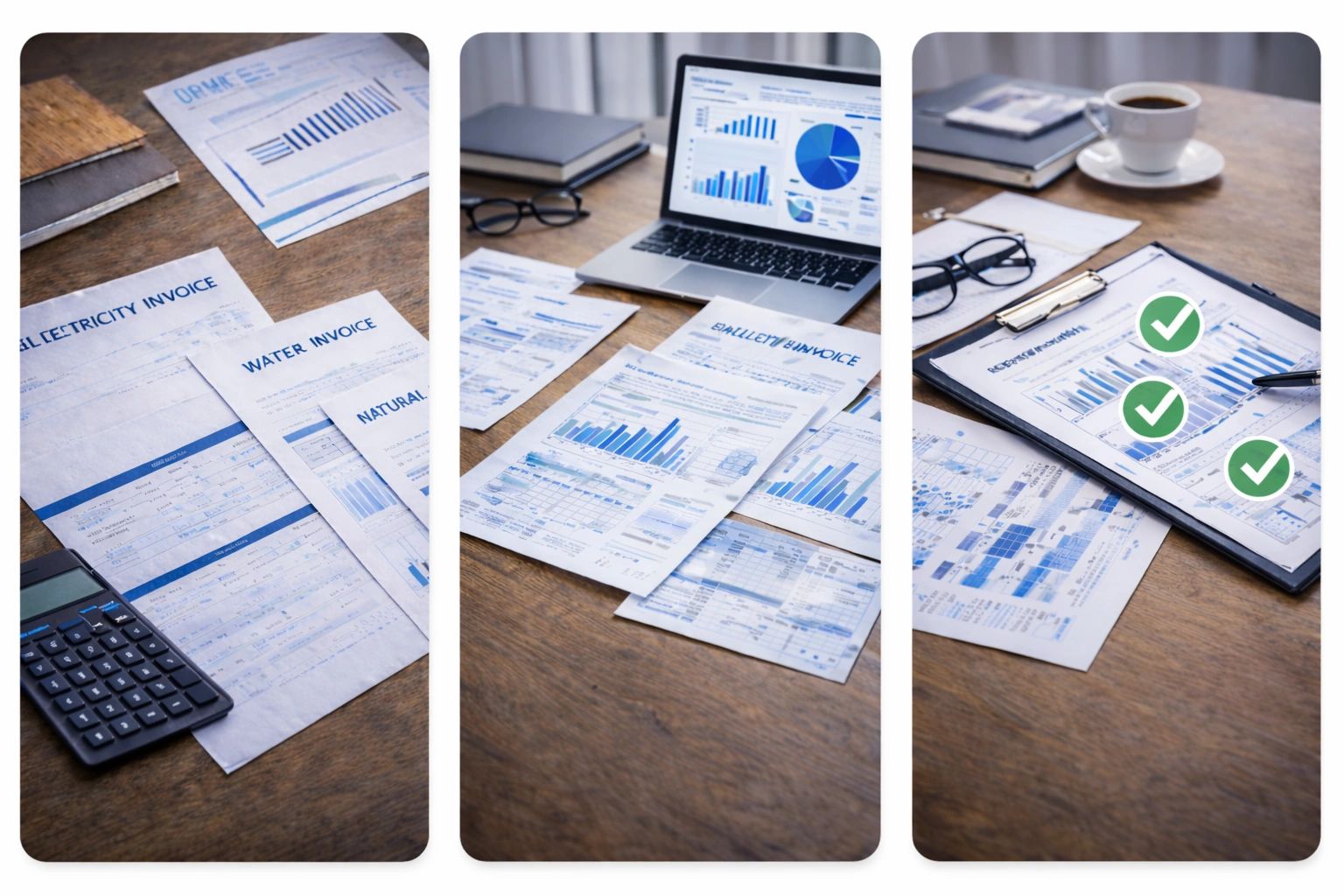 Utility invoices and billing reports independently validated to verify charges, confirm audit findin