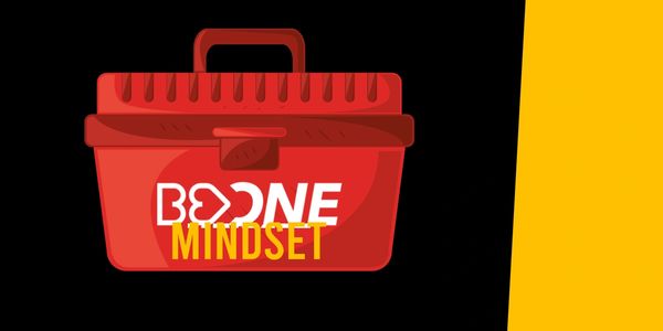 Red toolbox with 'Be One Mindset' text on black and yellow background.
