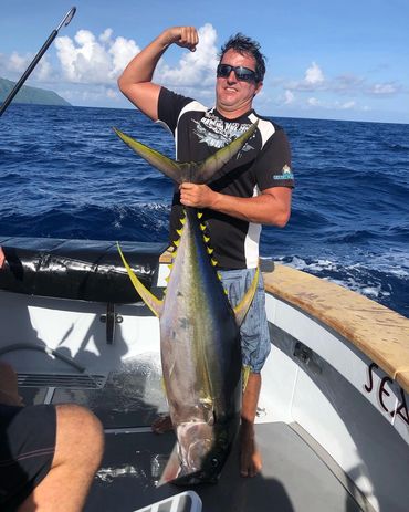 Fishing for Big Yellowfin tuna onboard SeaWolf