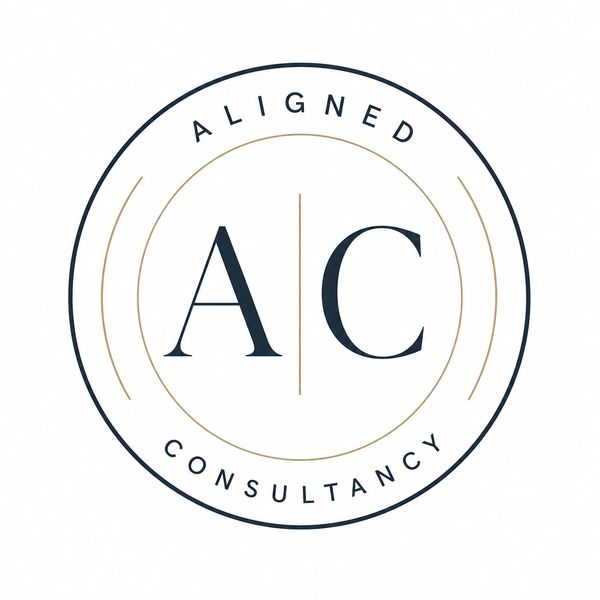 Minimalist logo for Aligned Consultancy featuring letters A and C.