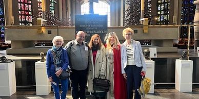 Visit to Coventry. At Coventry Cathedral with the Lord Mayor's Peace Committee.