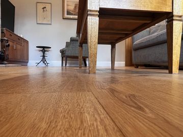 Oak floorboards laid in a sitting room