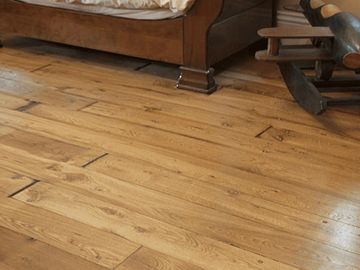 Oak floorboards laid in a nursery