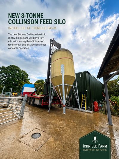 New 8-tonne Collinson feed silo installed at Icknield Farm.