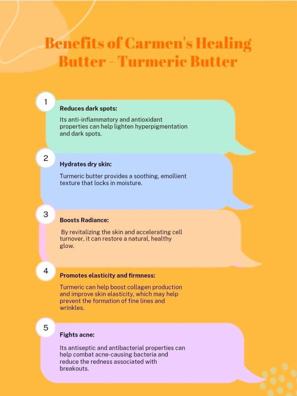 Benefits of Carmen's Healing Butter - Turmeric Butter for skin care.