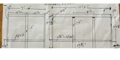 hand drawn sketch of building plan