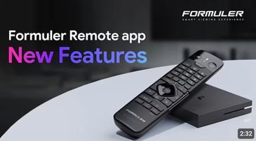 Formuler remote control and set-top box with new app features.