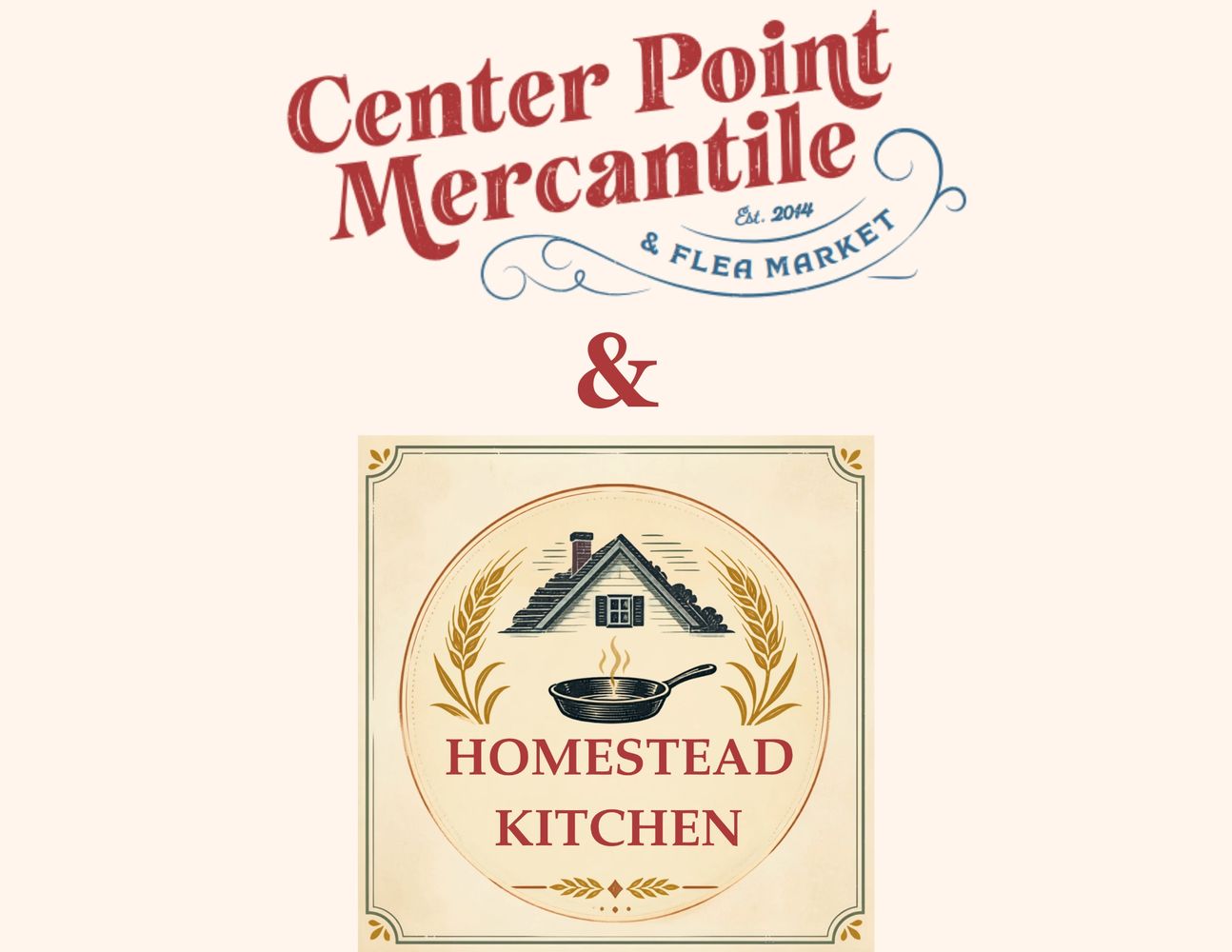 Logo of Center Point Mercantile &amp; Flea Market, established 2014.