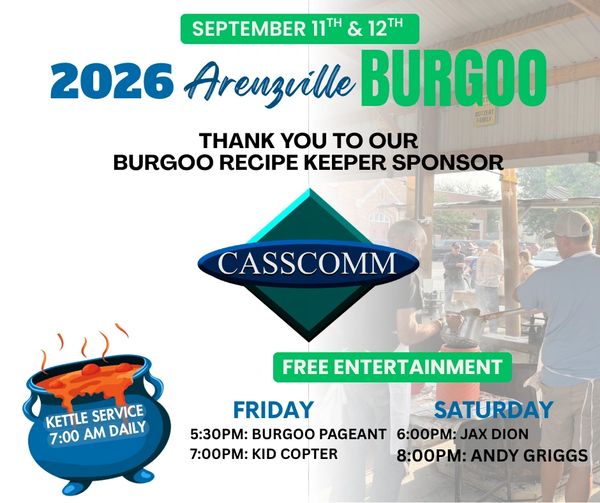 2026 Areuzville Burgoo event details with sponsor and entertainment schedule.