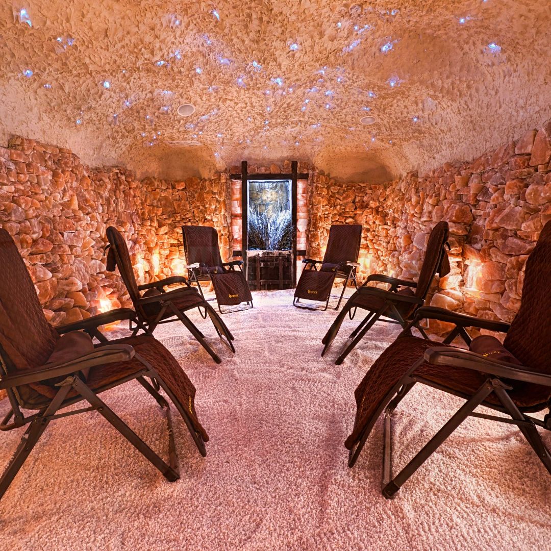 Discover the healing power of salt therapy in our beautifully designed salt cave. Built by MindfulSalt, our salt cave provides a tranquil environment to improve respiratory health, reduce stress, and enhance overall well-being. Experience the benefits of negative ions and the unique microclimate that only a salt cave can offer. Visit us and breathe easier today.