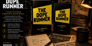 Book cover and e-book of "The Dope Runner" by A.J. Ortega.