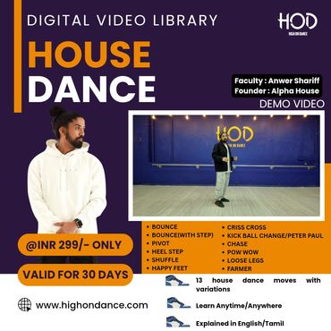 Promotional poster for a 30-day house dance video course by High On Dance.