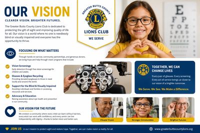 Lions Club vision for clearer vision and brighter futures in Greater Butts County.