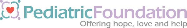Logo of Pediatric Foundation with tagline offering hope, love, and help.