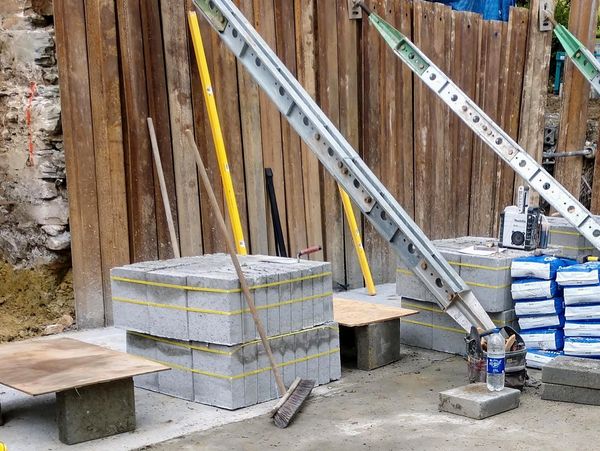 construction of new residential house in progress at the site
