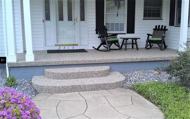 Porch and entryway resurfaced with Pebblestone Floor