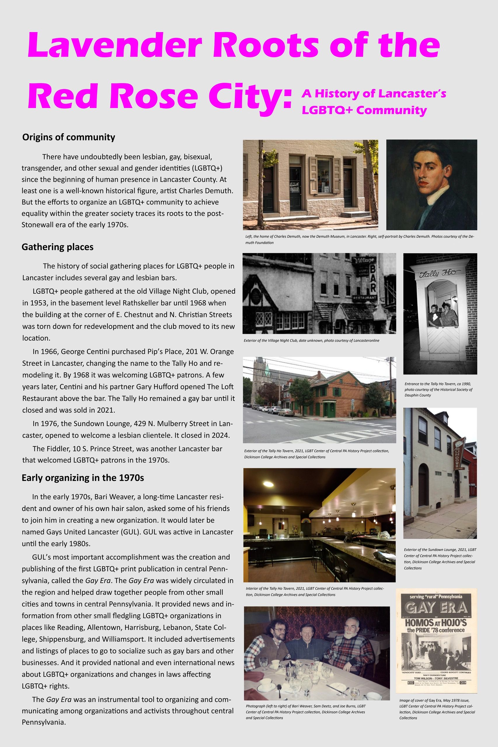 History of Lancaster's LGBTQ+ community and gathering places
