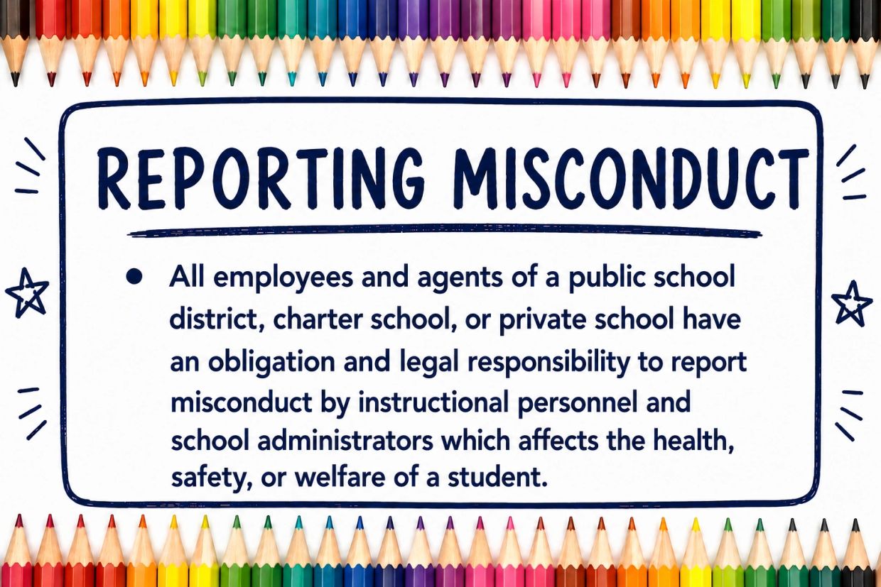 Information on reporting misconduct in schools.