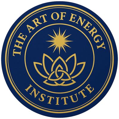 Logo of The Art of Energy Institute with gold and dark blue design.