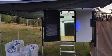 Exterior of a Camper Pod in the outdoors on Kenilworth Queensland