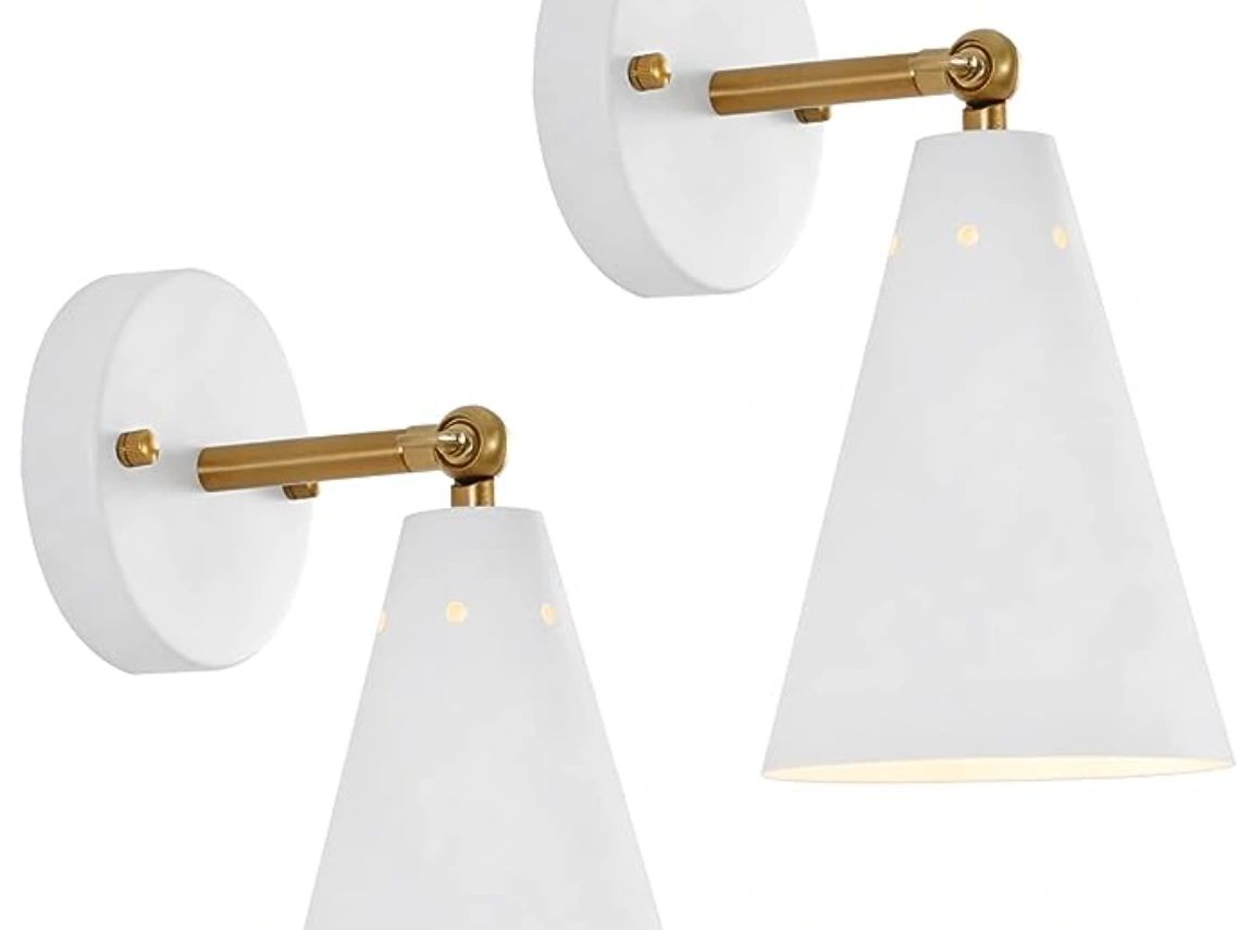 2 pack small white metal sconces