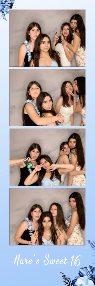 Four friends celebrate Nare's Sweet 16 with fun photo booth moments.