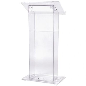Transparent acrylic podium or lectern.
