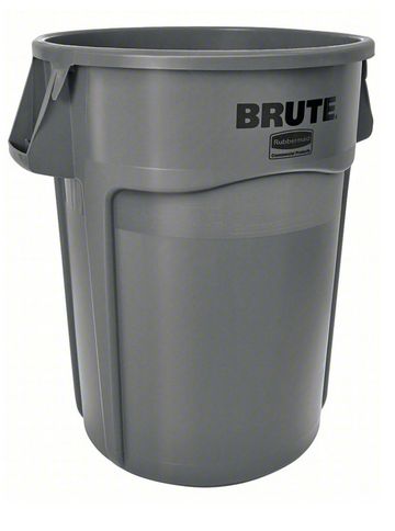 Gray Brute Rubbermaid trash can