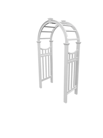 White garden arch trellis.