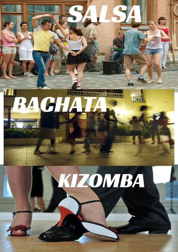 Three images showing salsa, bachata, and kizomba dance styles.
Bachata Brighton 